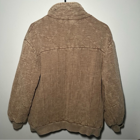 We The Free People Luna Cozy Lagenlook Quilted Puffer Neutral Bomber Jacket S - Picture 13 of 15